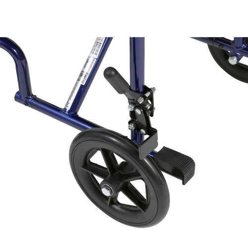 Drive Medical ATC17-BL Lightweight Transport Wheelchair, 17" Seat, Blue
